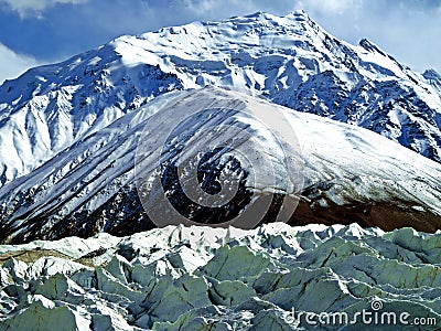 Yazghil Glacier in Shimshal valley, Karakoram, Northern Pakistan Stock Photo