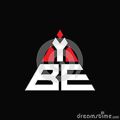 YBE triangle letter logo design with triangle shape. YBE triangle logo design monogram. YBE triangle vector logo template with red Vector Illustration