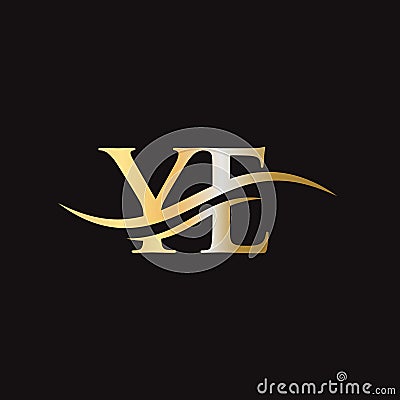 YE logo design. Initial YE letter logo design luxury concept Vector Illustration