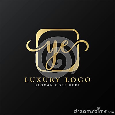YE Logo Design Vector Template. Initial Luxury Letter YE Vector Illustration Vector Illustration