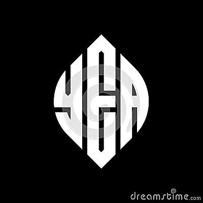 YEA circle letter logo design with circle and ellipse shape. YEA ellipse letters with typographic style. The three initials form a Vector Illustration