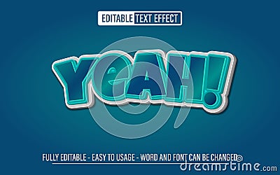 Yeah Idea sucsses editable text effect Vector Illustration