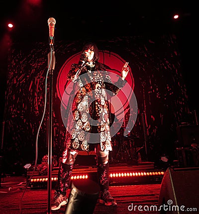 Yeah Yeah Yeahs in concert at the Kings Theatre in New York Editorial Stock Photo