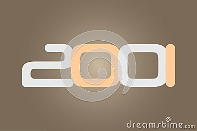 Year 2001 numeric typography text vector design on gradient color background Vector Illustration
