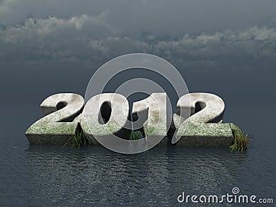 The year 2012 Cartoon Illustration