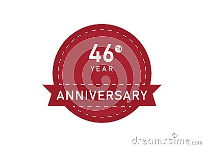 46 year anniversary Badges. 46 years anniversary Vector Illustration