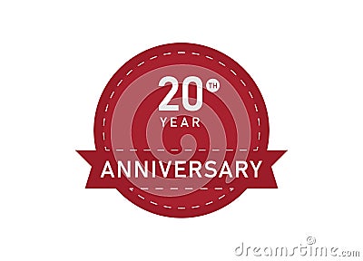 20 year anniversary Badges. 20 years anniversary Vector Illustration