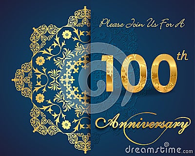 100 year anniversary celebration pattern design, 100th anniversary Vector Illustration