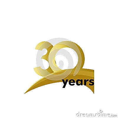 30 Year Anniversary Celebration Vector Template Design Illustration Vector Illustration