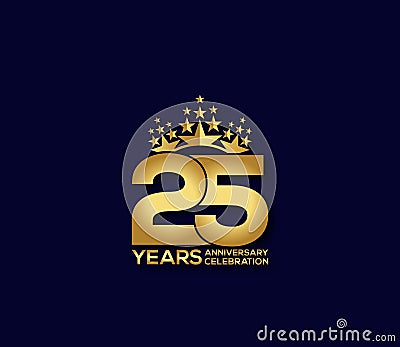 25 Year Anniversary Day background Concept Vector Illustration