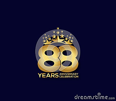 88 Year Anniversary Day background Concept Vector Illustration