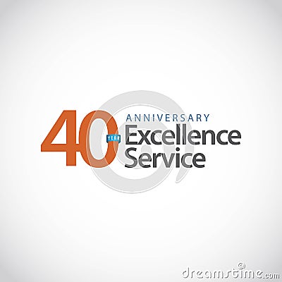 40 Year Anniversary Excellence Service Vector Template Design Illustration Vector Illustration