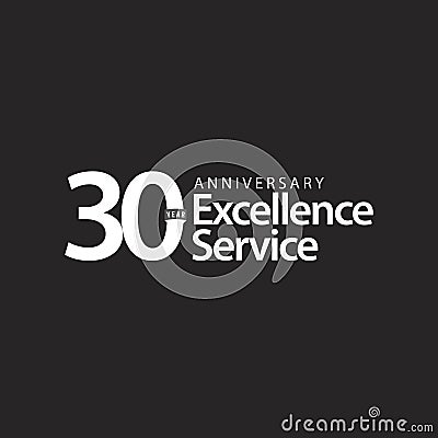 30 Year Anniversary Excellence Service Vector Template Design Illustration Vector Illustration