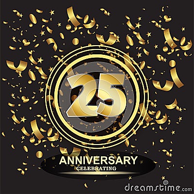 25 year anniversary logo template vector Vector Illustration