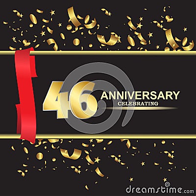 46 year anniversary logo template vector Vector Illustration