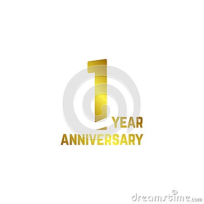 1 Year Anniversary Logo Vector Template Design Illustration Vector Illustration