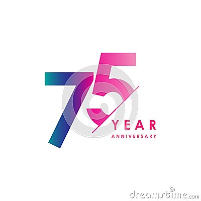 75 Year Anniversary Vector Design Illustration Vector Illustration