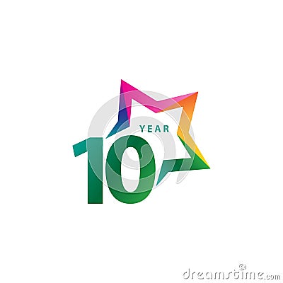 10 Year Anniversary Vector Design Illustration Vector Illustration