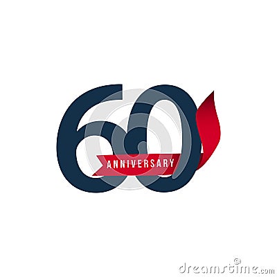 60 Year Anniversary Vector Design Illustration Vector Illustration