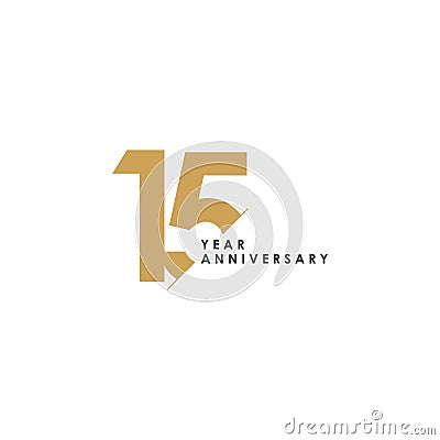 15 Year Anniversary Vector Template Design Illustration Vector Illustration