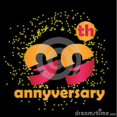 99 Year Anniversary Vector Template Design Illustration - Vector Stock Photo