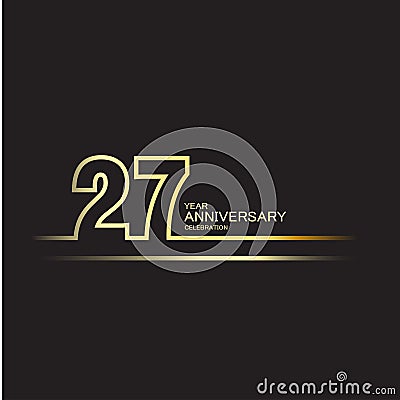 27 Year Anniversary Vector Template Design Illustration Vector Illustration