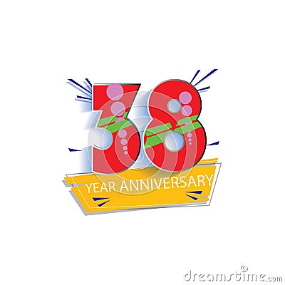 38 Year Anniversary Vector Template Design Illustration Vector Illustration