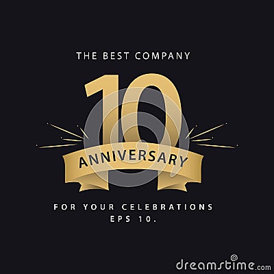 10 Year Anniversary Vector Design Illustration;k Vector Illustration