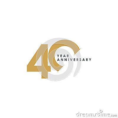 40 Year Anniversary Vector Design Illustration Vector Illustration