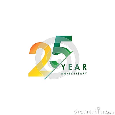 25 Year Anniversary Vector Design Illustration Vector Illustration