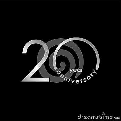 20 Year Anniversary Vector Template Design Illustration Vector Illustration