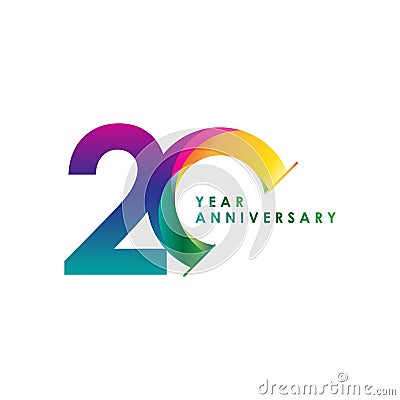 20 Year Anniversary Vector Template Design Illustration Vector Illustration