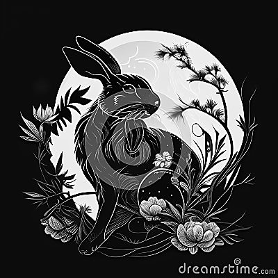 Year of the Black Rabbit Stock Photo