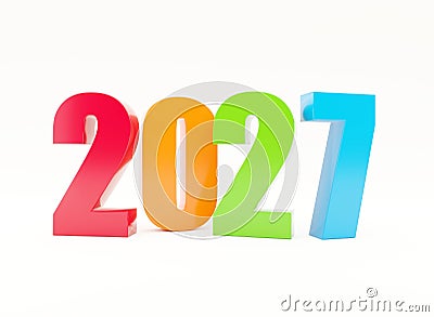2027 year calendar background - 3D colored letters Stock Photo