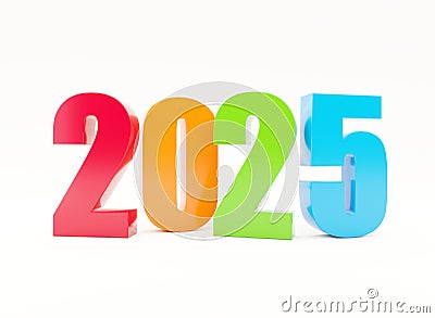 2025 year calendar background - 3D colored letters Stock Photo