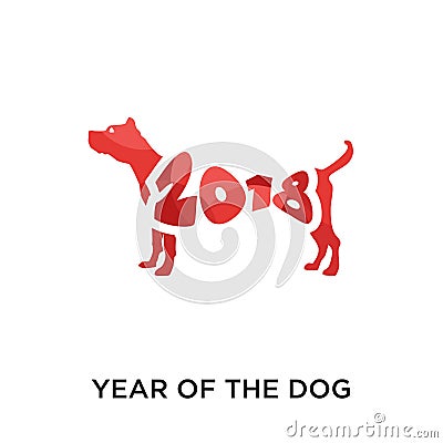 year of the dog logo isolated on white background for your web Vector Illustration