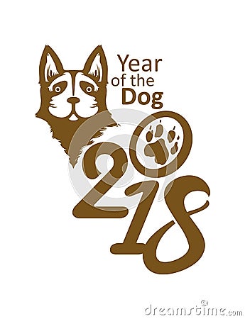 Year of the Dog 2018. Stock Photo