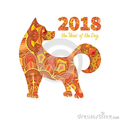 2018 Year of the DOG Vector Illustration