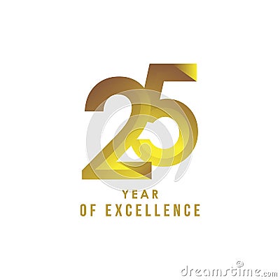 25 Year of Excellence Vector Design Illustration Vector Illustration