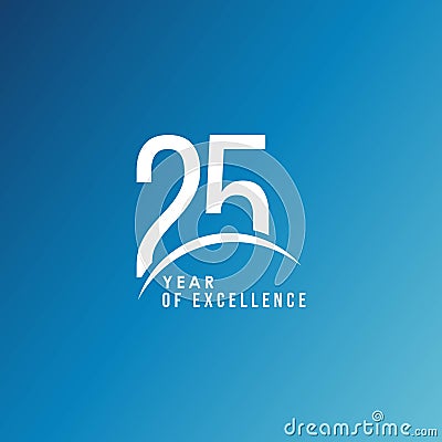25 Year of Excellence Vector Design Illustration Vector Illustration