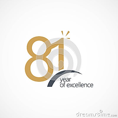 81 Year of Excellence Vector Template Design Illustration Vector Illustration