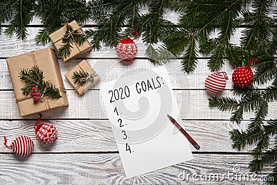 2020 Year goals list Stock Photo