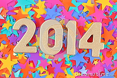 2014 year golden figures Stock Photo