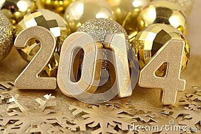 2014 year golden figures Stock Photo