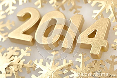 2014 year golden figures Stock Photo