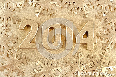 2014 year golden figures Stock Photo