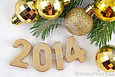 2014 year golden figures Stock Photo