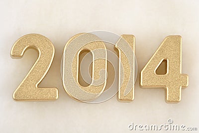 2014 year golden figures Stock Photo