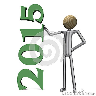 Year 2015 green with hardhead Stock Photo