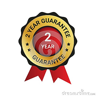 2 year guarantee badge, label illustration, Extended warranty Guarantee Brand,1 year warranty, emblem, label, logo Vector Illustration